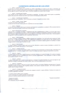 Les conditions générales de location sont disponibles ici