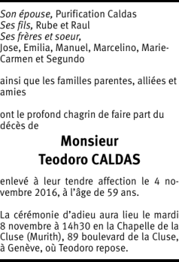 Monsieur Teodoro CALDAS