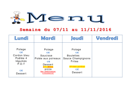 Menus novembre