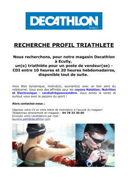 RECHERCHE PROFIL TRIATHLETE