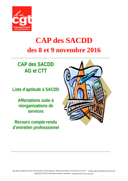 CAP des SACDD - La CGT Equipement
