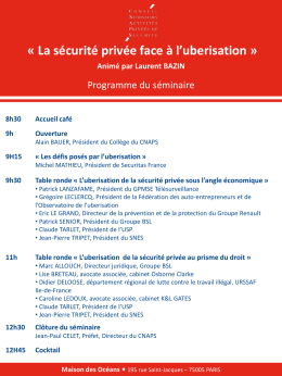 La s&eacute;curit&eacute; priv&eacute;e face &agrave; l`uberisation