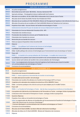 Programme des JNTT