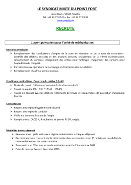 RECRUTE - syndicat mixte du Point Fort