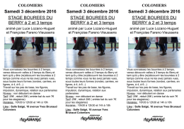 Stage de Bourr&eacute;es du Berry