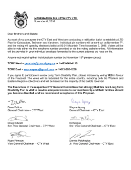 INFORMATION BULLETIN CTY LTD. November 6