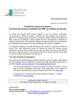 le Comité des banques sensibilise les PME aux réflexes de sécurité