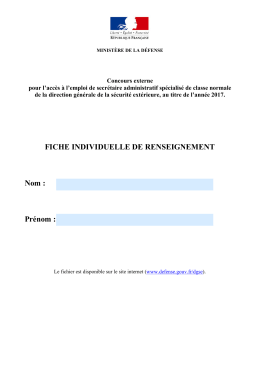 Fiche individuelle de renseignement SAS 2017