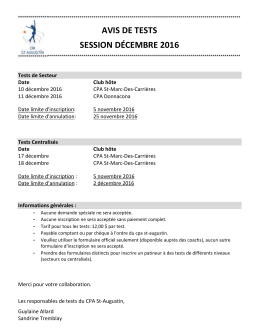 avis de tests session décembre 2016 - CPA St