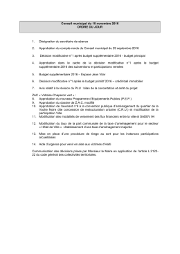 Conseil municipal du 10 novembre 2016 ORDRE DU