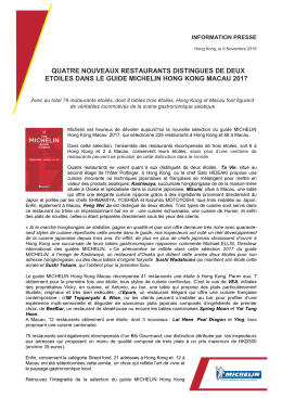 Communiqu&eacute; de Presse_ Guide MICHELIN Hong Kong Macau 2017