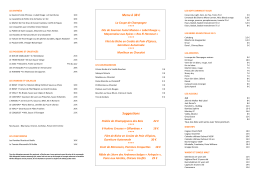 Menu du Mois - Restaurant Brasserie Traiteur Harold