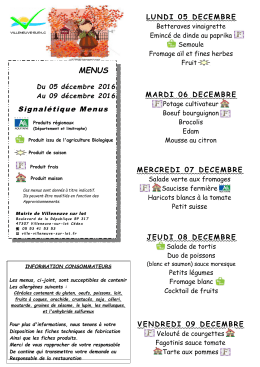 LUNDI 05 DECEMBRE MERCREDI 07 - Villeneuve-sur-Lot