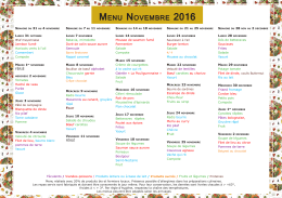 Menu noveMbre 2016