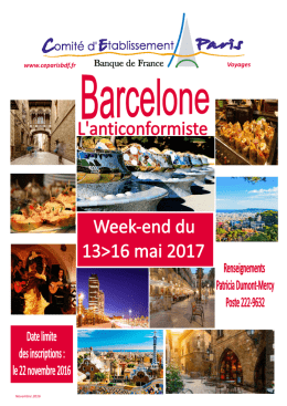 Week-end Barcelone - Comité d`Etablissement Paris