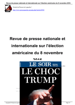 Revue de presse nationale et internationale sur l`élection