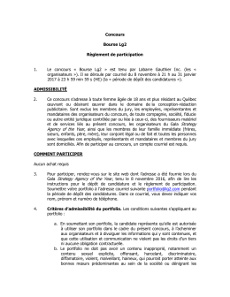 R&egrave;glement du concours