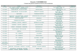 Dimanche 13 NOVEMBRE 2016 L`horaire des gardes