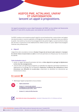 AGEFOS PME, ACTALIANS, UNIFAF ET UNIFORMATION lancent