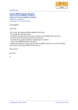 Forum: [WIP] et travaux termin&eacute;s - The Blender Clan