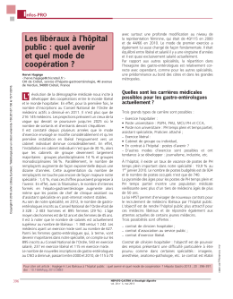 Les libe´raux a` l`hôpital public : quel avenir et quel mode de coope