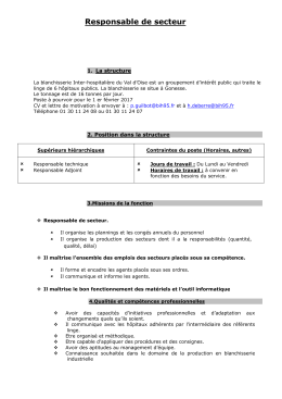 Responsable de secteur - Centre Hospitalier de Gonesse