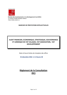 Règlement de la Consultation - La plate