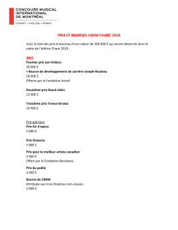 PRIX ET BOURSES CMIM CHANT 2018