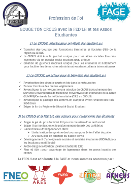 BOUGE TON CROUS avec Profession de Foi GE