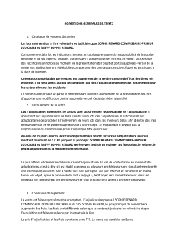 CONDITIONS GENERALES DE VENTE 1. Catalogue de vente et