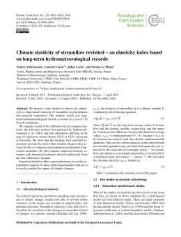 Climate elasticity of streamflow revisited &ndash; an elasticity index based