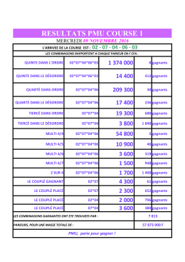 resultats pmu course 1