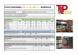 STOCK DISPONIBLE - TOUTES LES PORTES, le sp&eacute;cialiste de la