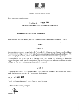 Accès à la Décision sur le lancement de la consultation