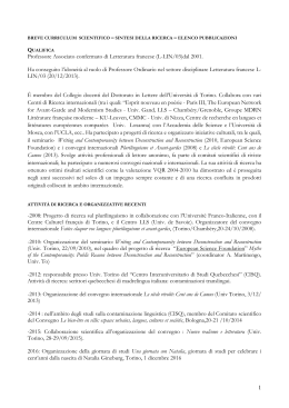 1 Professore Associato confermato di Letteratura francese (L