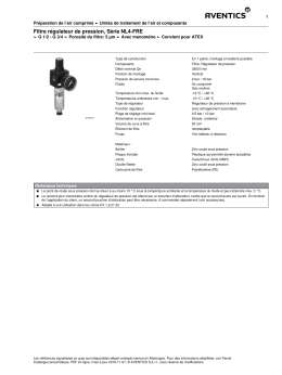 Filtre r&eacute;gulateur de pression, S&eacute;rie NL4-FRE