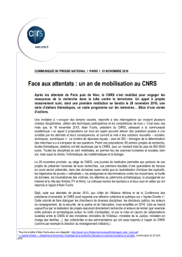 Face aux attentats : un an de mobilisation au CNRS