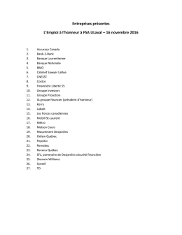 Liste des entreprises pr&eacute;sentes