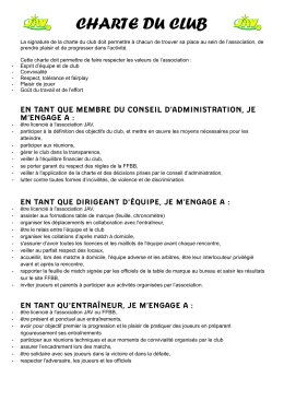 charte du club