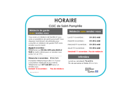 Horaire de la garde médicale du CLSC de Saint