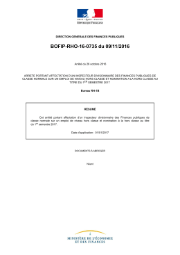 BOFIP-RHO-16-0735 du 09/11/2016 - Portail de l`&eacute;conomie et des