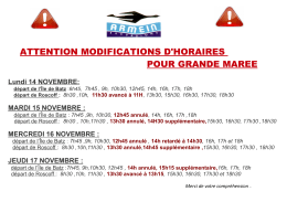 attention modifications d`horaires pour grande maree