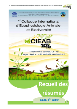 Recueil des r&eacute;sum&eacute;s