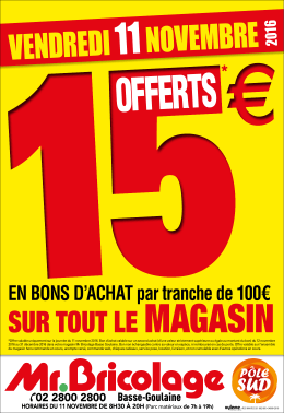 sur tout le magasin - Mr Bricolage Basse