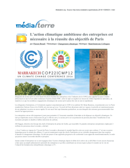L`action climatique ambitieuse des entreprises est