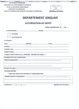 Page 1 ::::::::::::::::::::: #::::::::: TUNISIENNE MINISTERE DE L