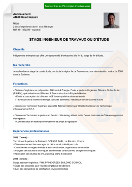 stage ing&eacute;nieur de travaux ou d`&eacute;tude