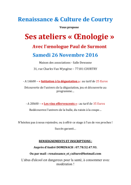 &OElig;nologie - Renaissance et Culture