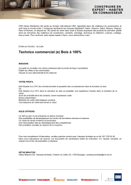 Technico commercial (e) Bois à 100%