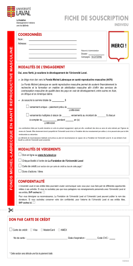 fiche de souscription - Vasectomie sans bistouri